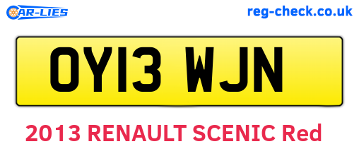 OY13WJN are the vehicle registration plates.