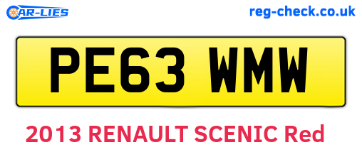 PE63WMW are the vehicle registration plates.