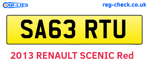 SA63RTU are the vehicle registration plates.