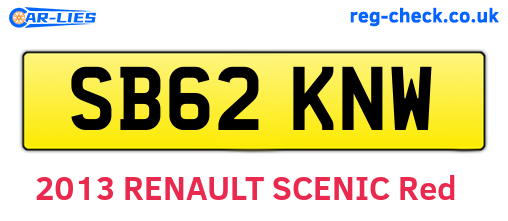 SB62KNW are the vehicle registration plates.