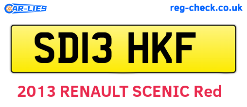 SD13HKF are the vehicle registration plates.