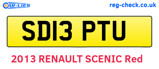 SD13PTU are the vehicle registration plates.