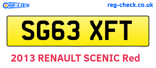 SG63XFT are the vehicle registration plates.