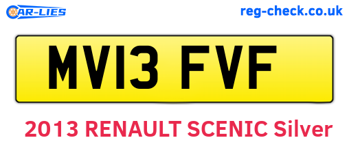 MV13FVF are the vehicle registration plates.