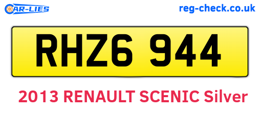 RHZ6944 are the vehicle registration plates.