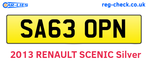 SA63OPN are the vehicle registration plates.