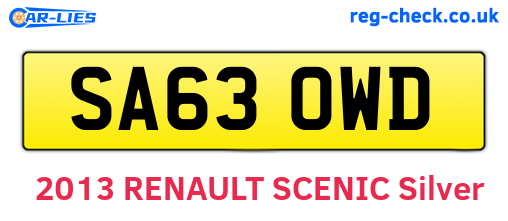 SA63OWD are the vehicle registration plates.