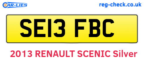 SE13FBC are the vehicle registration plates.