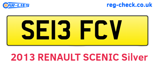 SE13FCV are the vehicle registration plates.