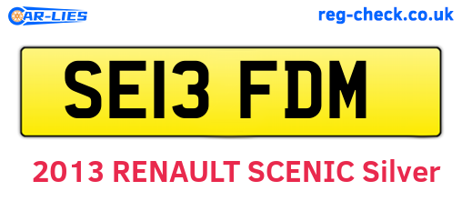 SE13FDM are the vehicle registration plates.