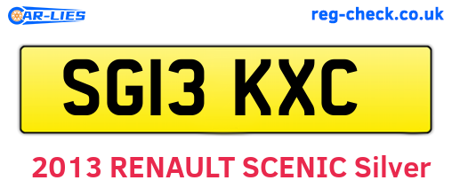SG13KXC are the vehicle registration plates.