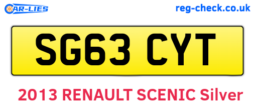 SG63CYT are the vehicle registration plates.
