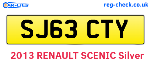 SJ63CTY are the vehicle registration plates.