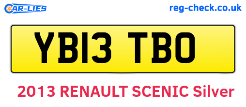 YB13TBO are the vehicle registration plates.
