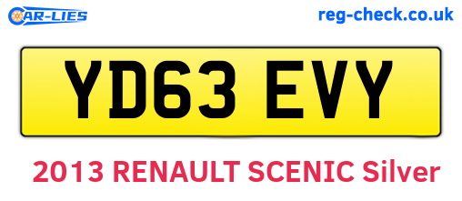 YD63EVY are the vehicle registration plates.