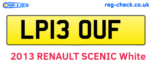 LP13OUF are the vehicle registration plates.