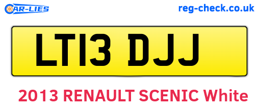 LT13DJJ are the vehicle registration plates.