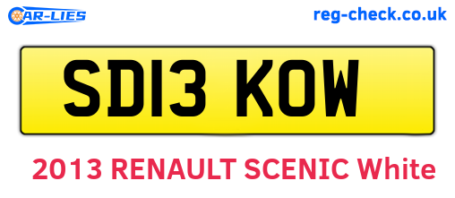 SD13KOW are the vehicle registration plates.