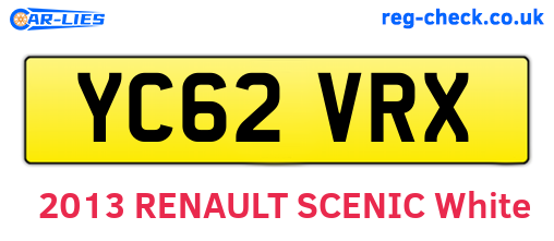 YC62VRX are the vehicle registration plates.