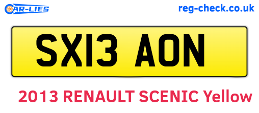 SX13AON are the vehicle registration plates.
