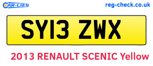 SY13ZWX are the vehicle registration plates.