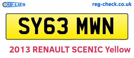SY63MWN are the vehicle registration plates.