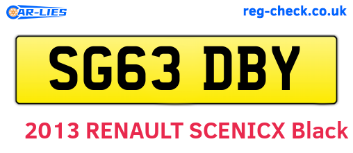 SG63DBY are the vehicle registration plates.