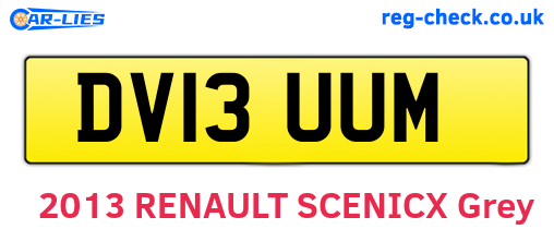 DV13UUM are the vehicle registration plates.