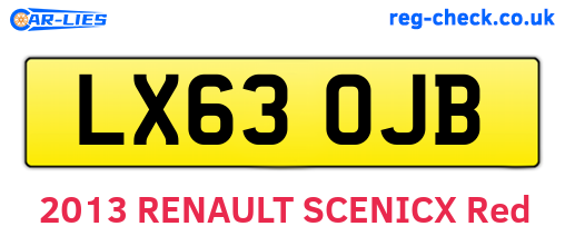 LX63OJB are the vehicle registration plates.