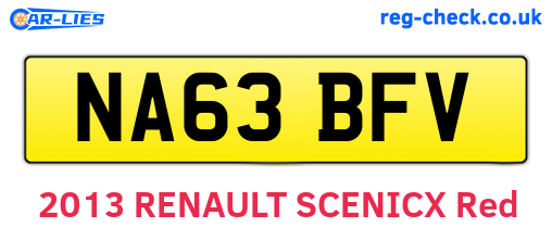 NA63BFV are the vehicle registration plates.