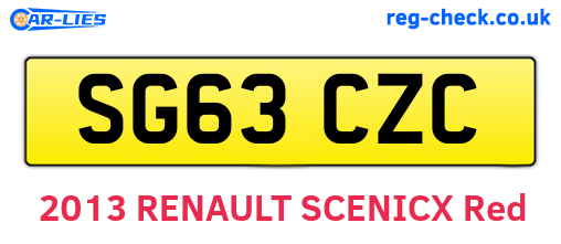 SG63CZC are the vehicle registration plates.