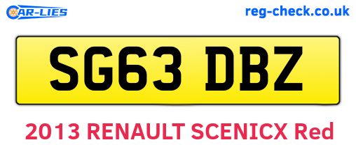 SG63DBZ are the vehicle registration plates.