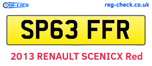 SP63FFR are the vehicle registration plates.