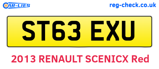 ST63EXU are the vehicle registration plates.