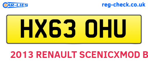 HX63OHU are the vehicle registration plates.
