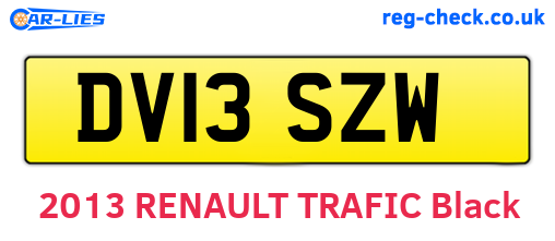 DV13SZW are the vehicle registration plates.