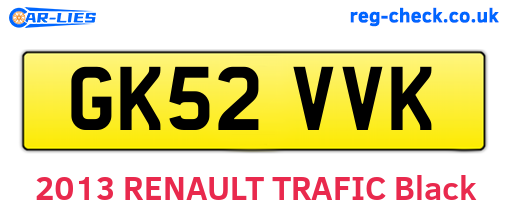GK52VVK are the vehicle registration plates.