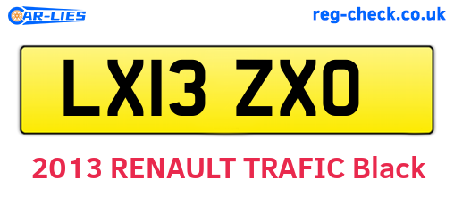 LX13ZXO are the vehicle registration plates.