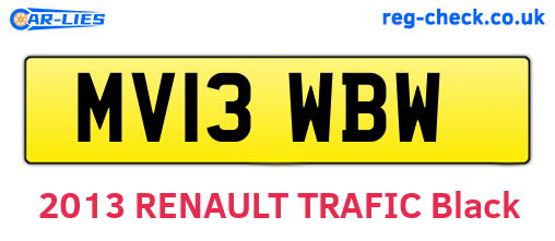 MV13WBW are the vehicle registration plates.