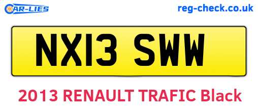 NX13SWW are the vehicle registration plates.