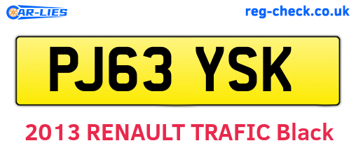 PJ63YSK are the vehicle registration plates.