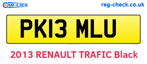 PK13MLU are the vehicle registration plates.