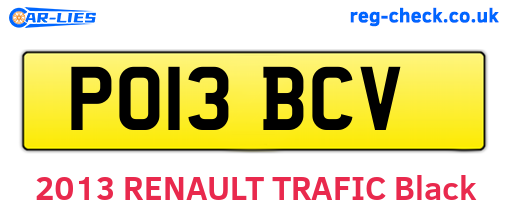 PO13BCV are the vehicle registration plates.