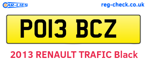 PO13BCZ are the vehicle registration plates.