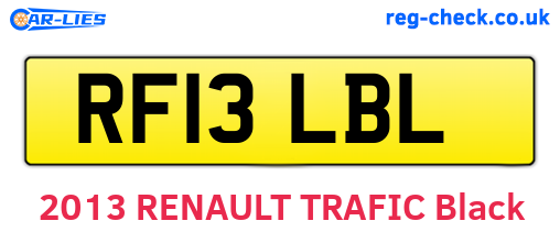 RF13LBL are the vehicle registration plates.