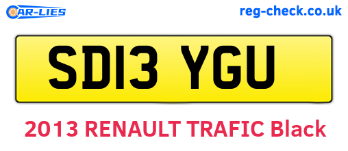 SD13YGU are the vehicle registration plates.