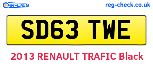SD63TWE are the vehicle registration plates.