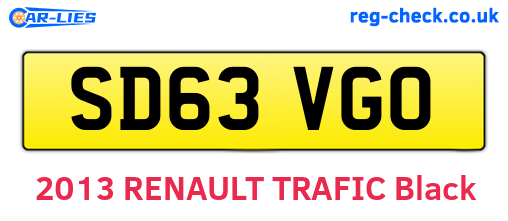 SD63VGO are the vehicle registration plates.
