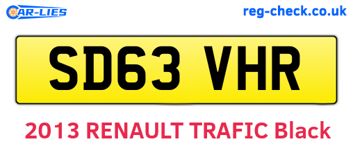 SD63VHR are the vehicle registration plates.