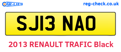 SJ13NAO are the vehicle registration plates.